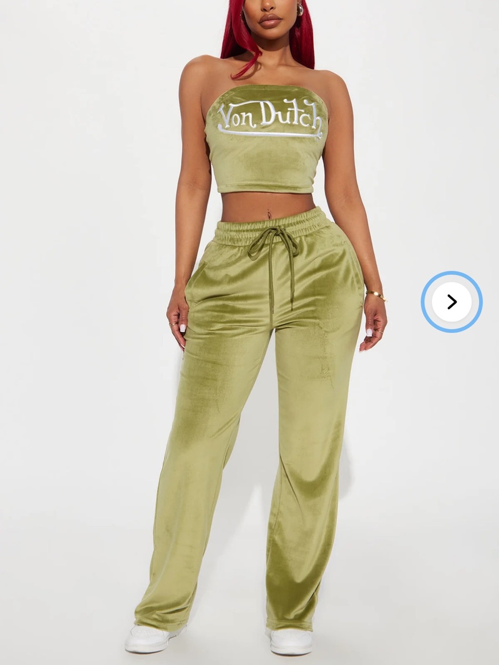 Von Dutch Olive Velvet Set